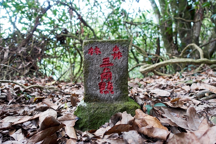 Closeup of triangulation stone for 日湯真山西南峰 - RiTangZhenShan Southwest Peak