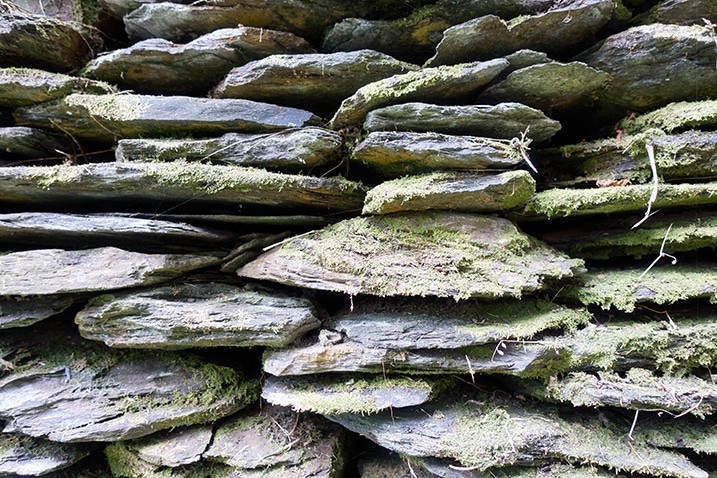 Many stones stacked - wall of Old traditional style aboriginal style house