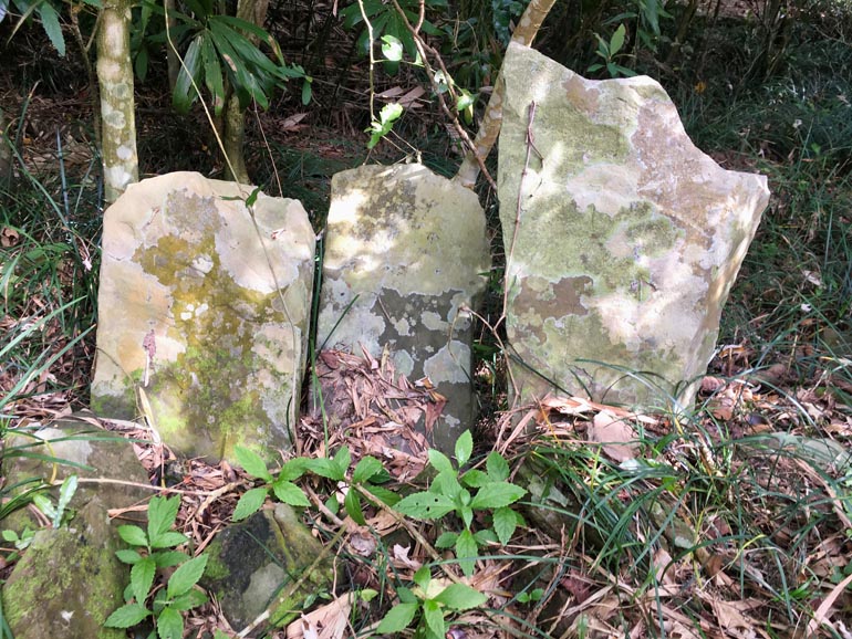 Three stones sticking out of the ground