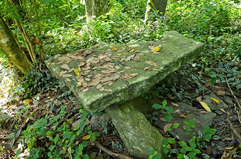 Large stone that looks like a table