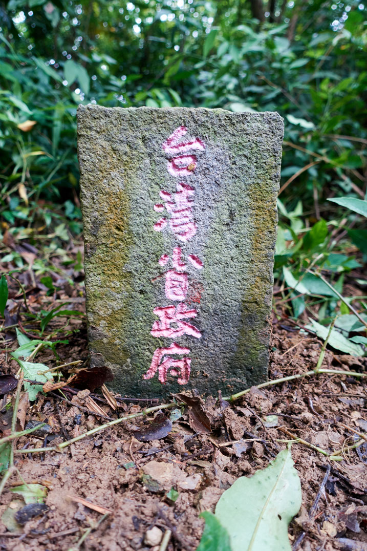 PenMaoLiShan NanFeng - 盆貿里山南峰 peak marker - Chinese words on it
