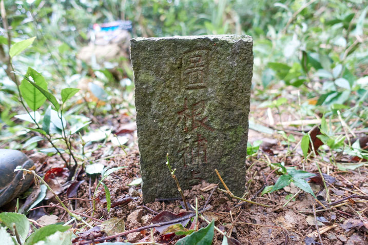 PenMaoLiShan NanFeng - 盆貿里山南峰 peak marker - Chinese words on side