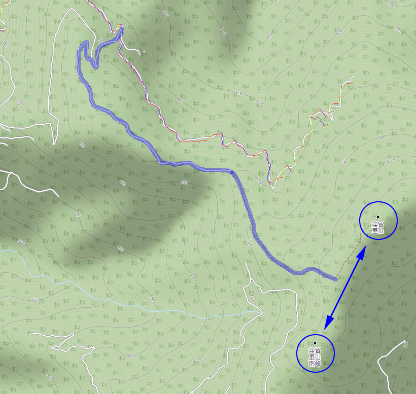 map of PenMaoLiShan & PenMaoLiShan NanFeng - 盆貿里山 & 盆貿里山南峰