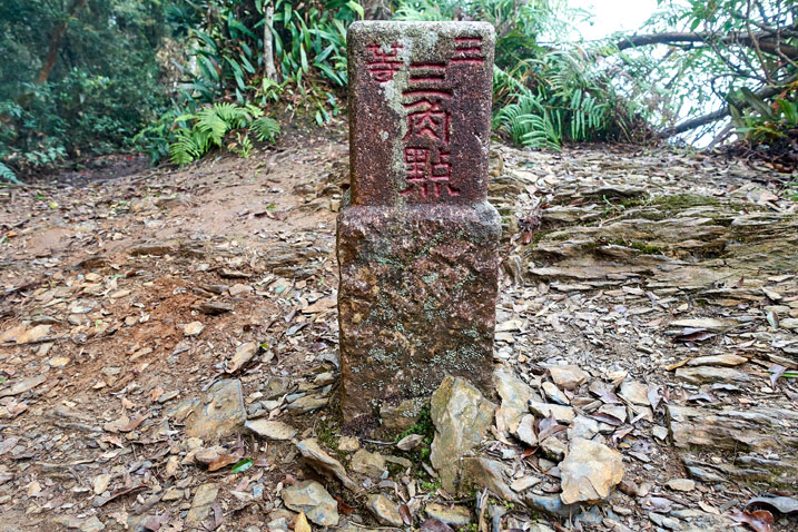 日湯真山 RiTangZhenShan triangulation stone from behind