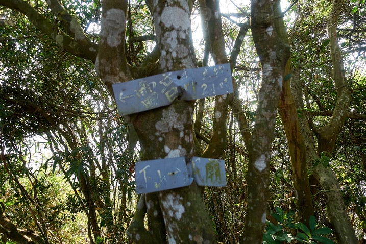 Two trail signs written in Chinese - 旗月縱走 - 旗尾山