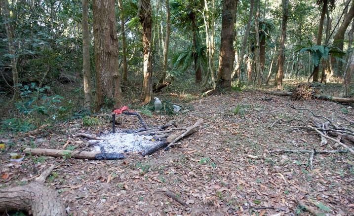 Old campfire with trees behind - 巴里山社家屋