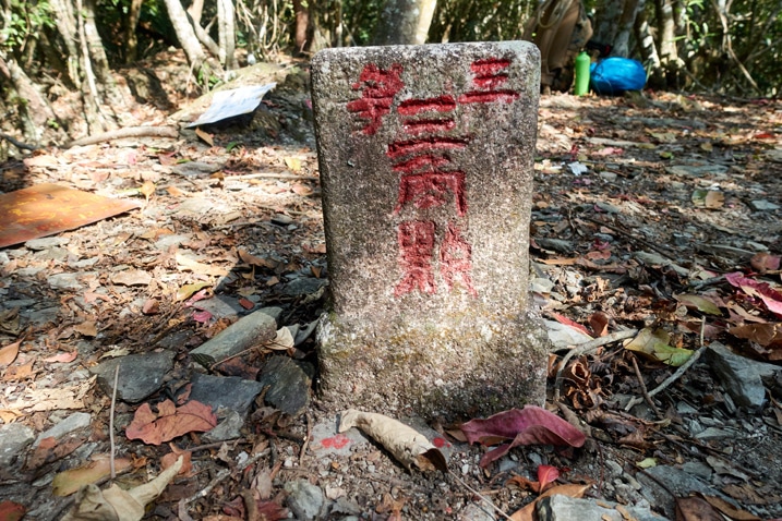 Closeup of triangulation stone