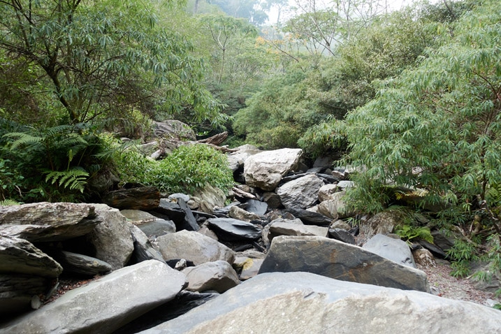 Dry rocky mountain stream