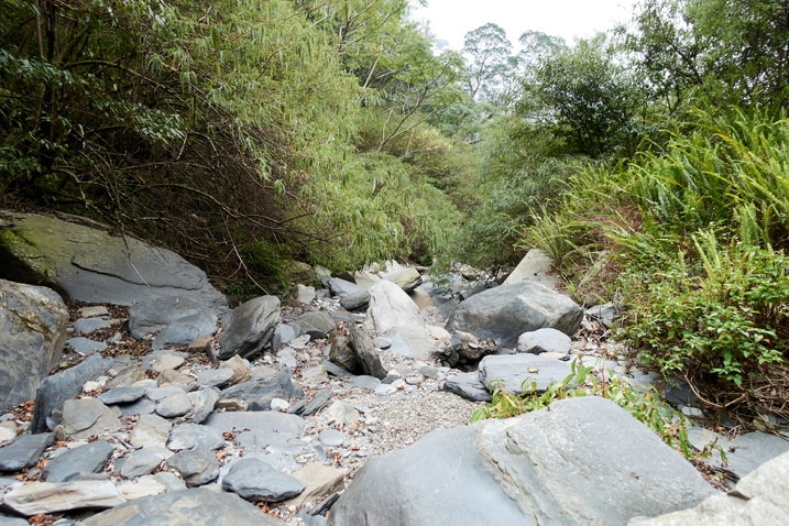 Dry rocky mountain stream