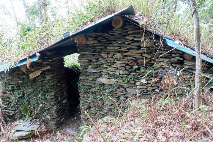 Traditional style aboriginal house built with stones