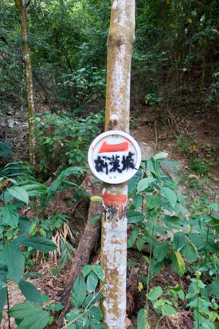 Simple circular sign in Chinese with arrows pointing in opposite directions