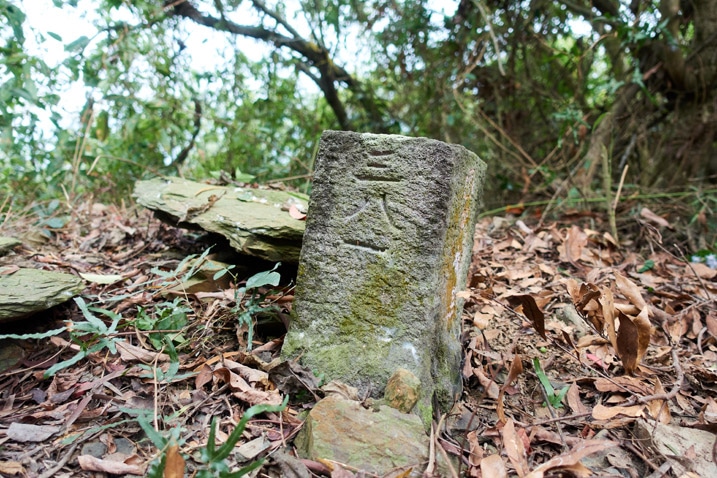 Closeup of triangulation stone of DaLaiShan West Peak - 達來山西峰