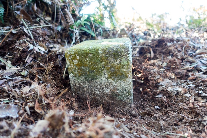 Closeup of LiAYanShan - 里阿岩山 triangulation stone