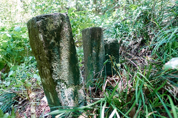 Several stone markers